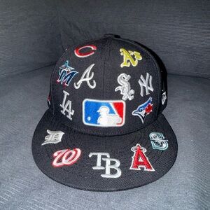 Black MLB Logo Cap size 7 3/8
